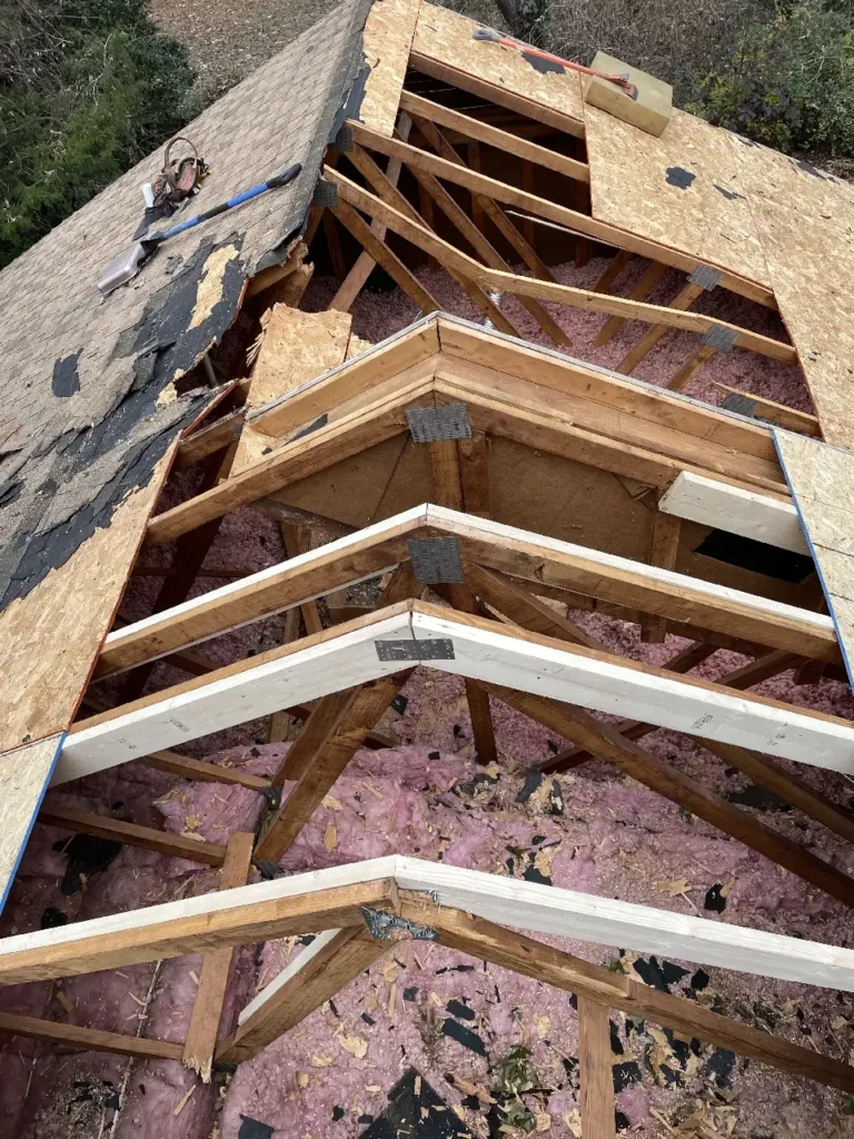 image of the deck and structure of a roof