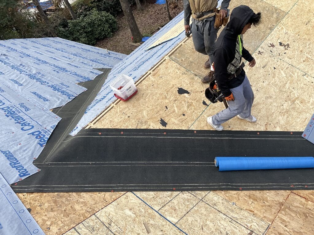 Image of under decking of a roof.
